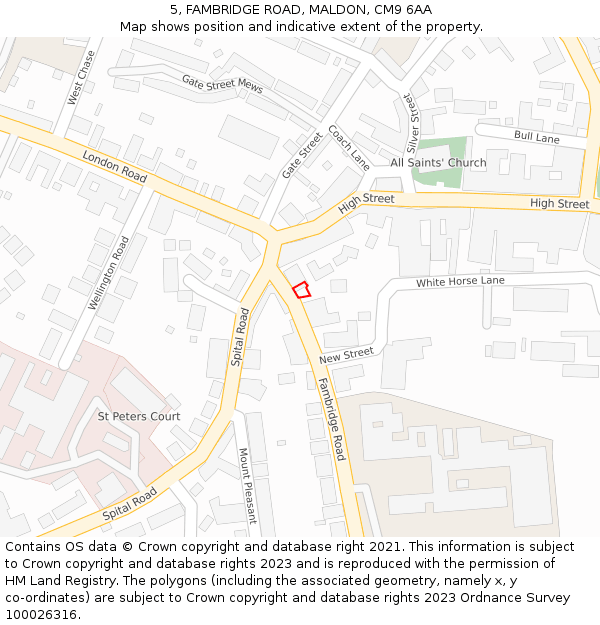 5, FAMBRIDGE ROAD, MALDON, CM9 6AA: Location map and indicative extent of plot
