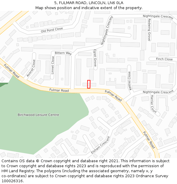5, FULMAR ROAD, LINCOLN, LN6 0LA: Location map and indicative extent of plot