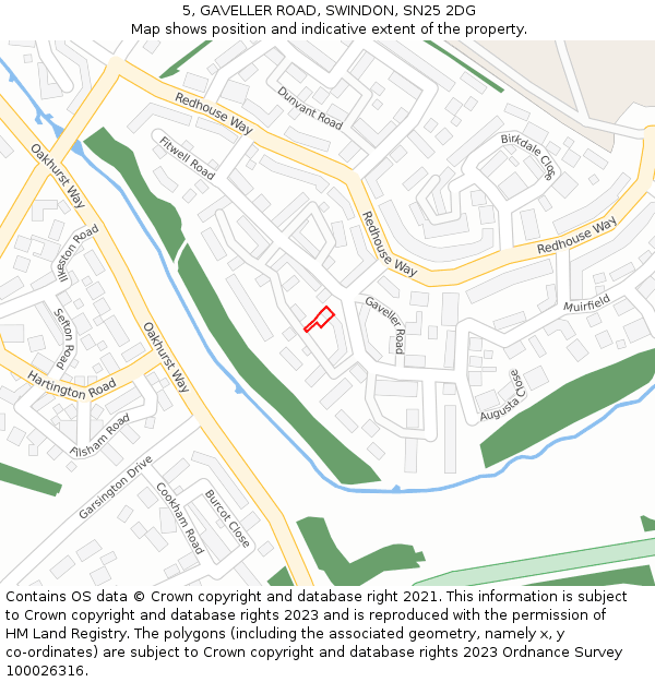 5, GAVELLER ROAD, SWINDON, SN25 2DG: Location map and indicative extent of plot