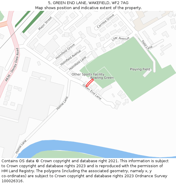 5, GREEN END LANE, WAKEFIELD, WF2 7AG: Location map and indicative extent of plot