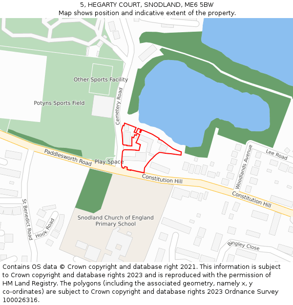 5, HEGARTY COURT, SNODLAND, ME6 5BW: Location map and indicative extent of plot