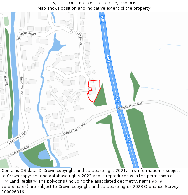 5, LIGHTOLLER CLOSE, CHORLEY, PR6 9FN: Location map and indicative extent of plot