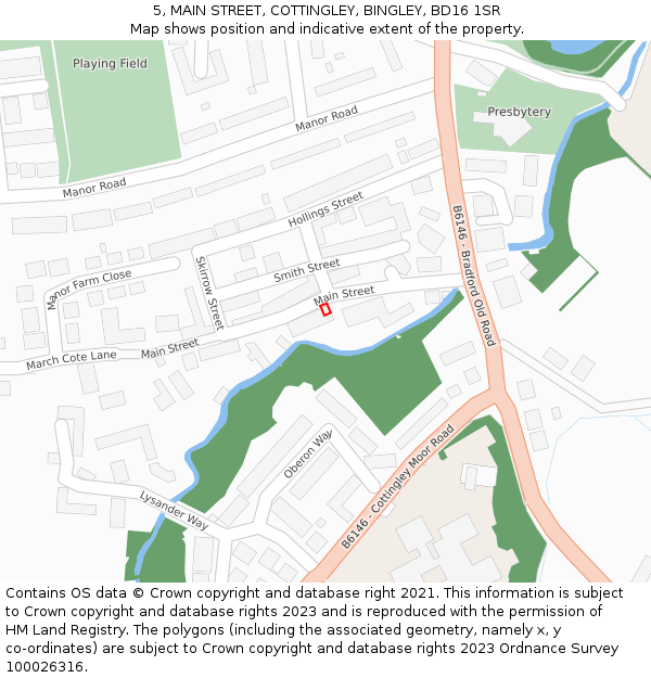 5, MAIN STREET, COTTINGLEY, BINGLEY, BD16 1SR: Location map and indicative extent of plot