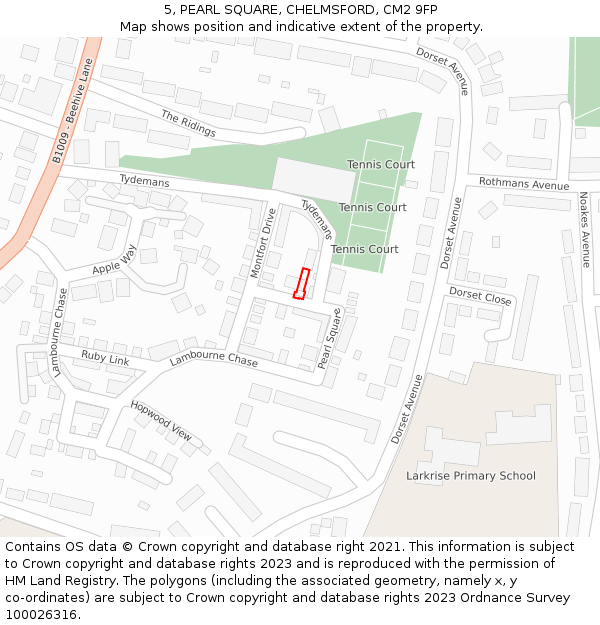 5, PEARL SQUARE, CHELMSFORD, CM2 9FP: Location map and indicative extent of plot