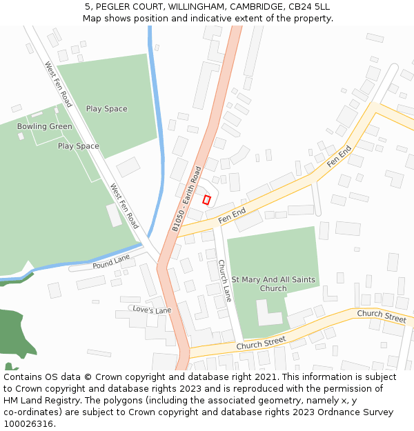 5, PEGLER COURT, WILLINGHAM, CAMBRIDGE, CB24 5LL: Location map and indicative extent of plot