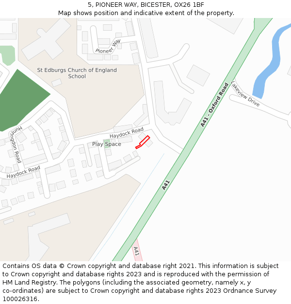 5, PIONEER WAY, BICESTER, OX26 1BF: Location map and indicative extent of plot