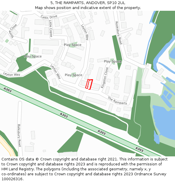 5, THE RAMPARTS, ANDOVER, SP10 2UL: Location map and indicative extent of plot