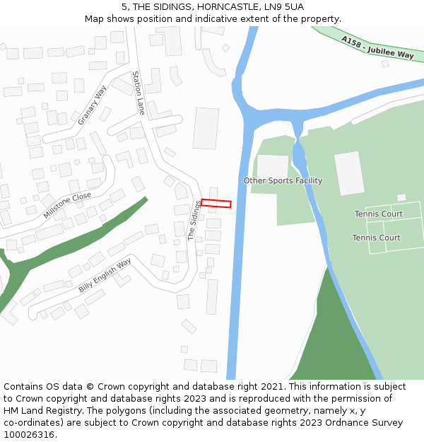 5, THE SIDINGS, HORNCASTLE, LN9 5UA: Location map and indicative extent of plot