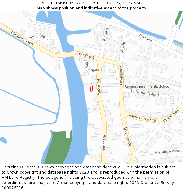 5, THE TANNERY, NORTHGATE, BECCLES, NR34 9AU: Location map and indicative extent of plot