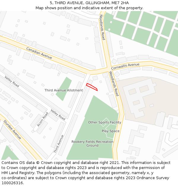 5, THIRD AVENUE, GILLINGHAM, ME7 2HA: Location map and indicative extent of plot