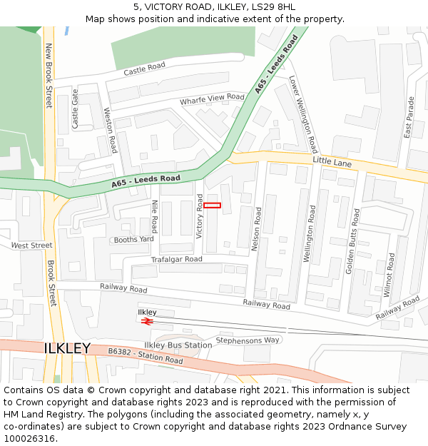 5, VICTORY ROAD, ILKLEY, LS29 8HL: Location map and indicative extent of plot