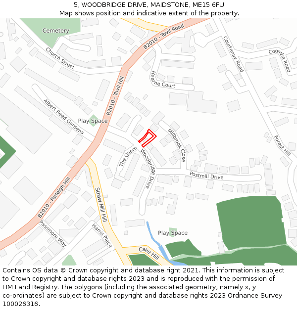 5, WOODBRIDGE DRIVE, MAIDSTONE, ME15 6FU: Location map and indicative extent of plot