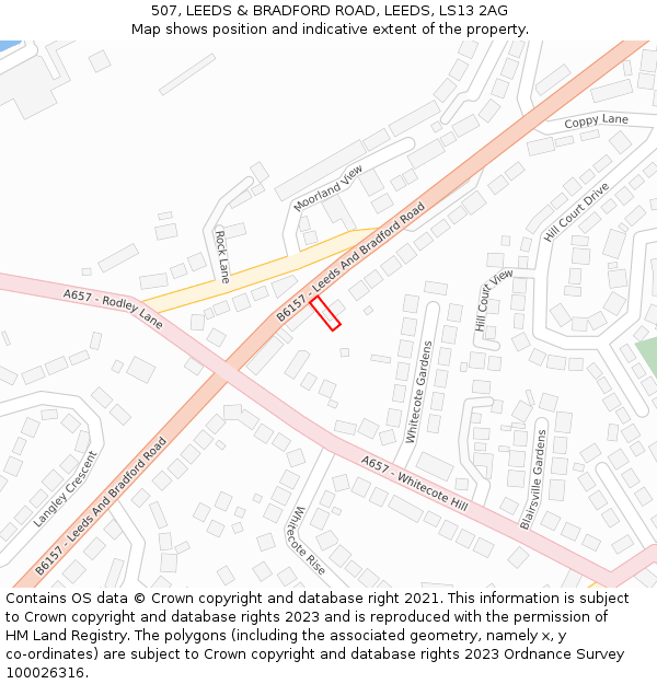 507, LEEDS & BRADFORD ROAD, LEEDS, LS13 2AG: Location map and indicative extent of plot