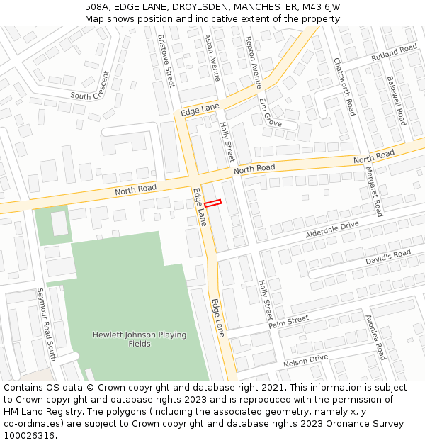 508A, EDGE LANE, DROYLSDEN, MANCHESTER, M43 6JW: Location map and indicative extent of plot
