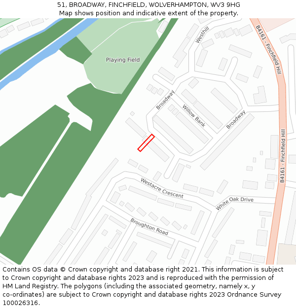 51, BROADWAY, FINCHFIELD, WOLVERHAMPTON, WV3 9HG: Location map and indicative extent of plot