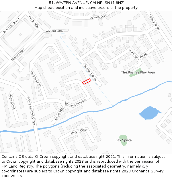 51, WYVERN AVENUE, CALNE, SN11 8NZ: Location map and indicative extent of plot