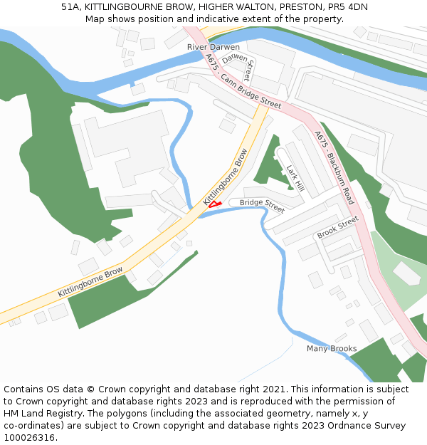 51A, KITTLINGBOURNE BROW, HIGHER WALTON, PRESTON, PR5 4DN: Location map and indicative extent of plot