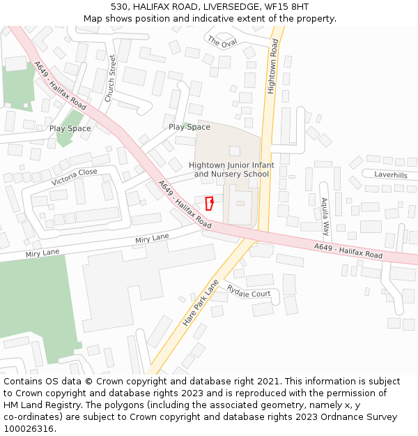 530, HALIFAX ROAD, LIVERSEDGE, WF15 8HT: Location map and indicative extent of plot