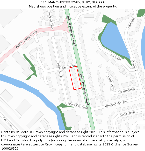 534, MANCHESTER ROAD, BURY, BL9 9PA: Location map and indicative extent of plot