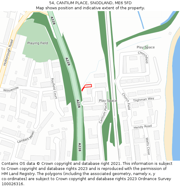 54, CANTIUM PLACE, SNODLAND, ME6 5FD: Location map and indicative extent of plot