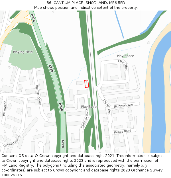 56, CANTIUM PLACE, SNODLAND, ME6 5FD: Location map and indicative extent of plot