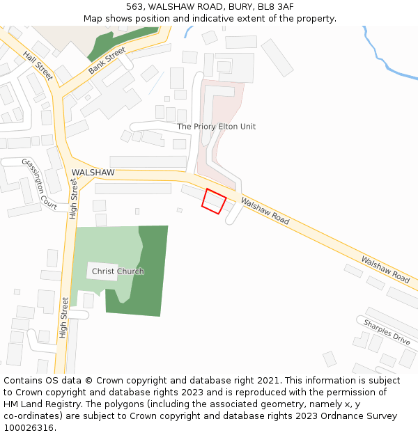 563, WALSHAW ROAD, BURY, BL8 3AF: Location map and indicative extent of plot