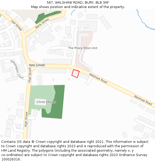 567, WALSHAW ROAD, BURY, BL8 3AF: Location map and indicative extent of plot