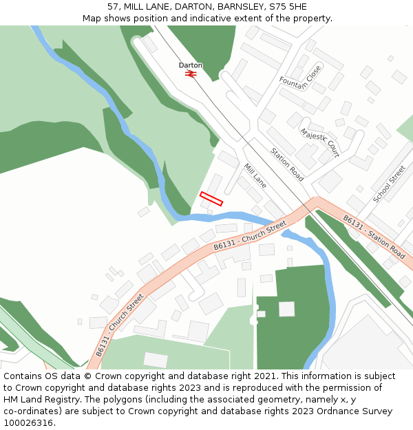 57, MILL LANE, DARTON, BARNSLEY, S75 5HE: Location map and indicative extent of plot