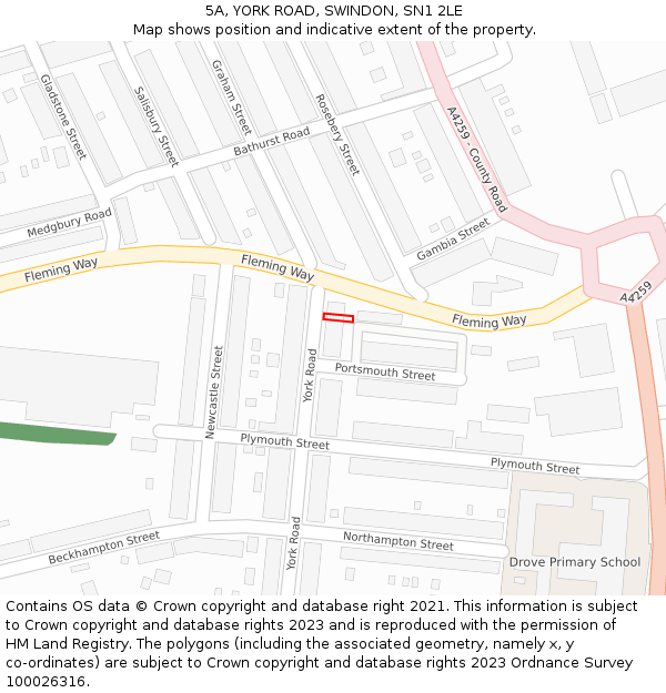 5A, YORK ROAD, SWINDON, SN1 2LE: Location map and indicative extent of plot