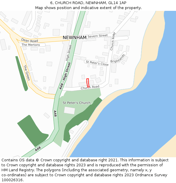 6, CHURCH ROAD, NEWNHAM, GL14 1AP: Location map and indicative extent of plot