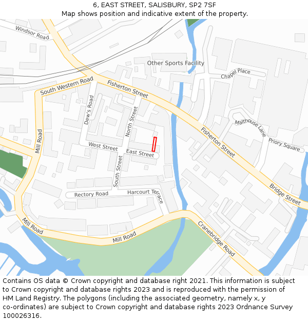 6, EAST STREET, SALISBURY, SP2 7SF: Location map and indicative extent of plot