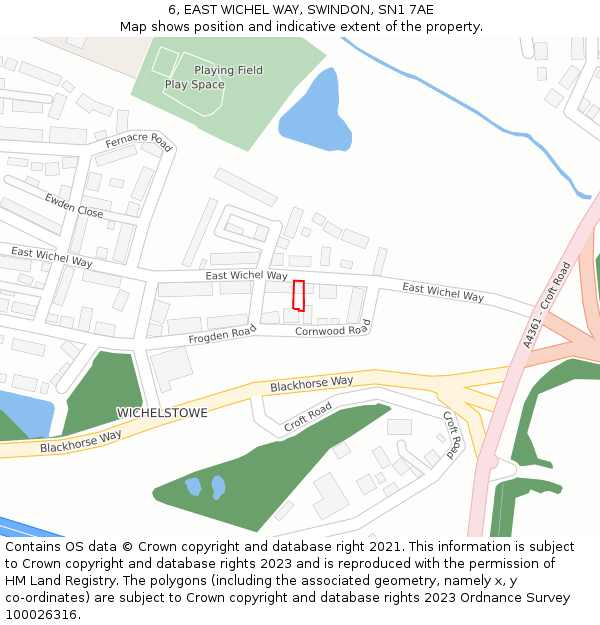 6, EAST WICHEL WAY, SWINDON, SN1 7AE: Location map and indicative extent of plot