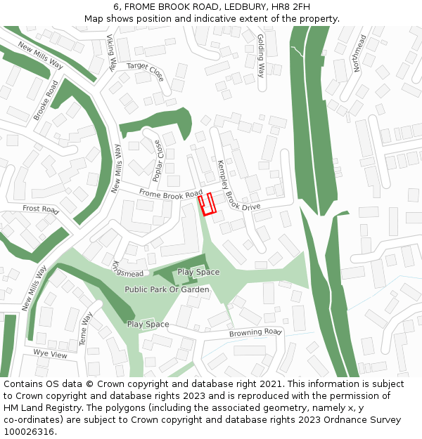 6, FROME BROOK ROAD, LEDBURY, HR8 2FH: Location map and indicative extent of plot
