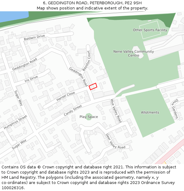 6, GEDDINGTON ROAD, PETERBOROUGH, PE2 9SH: Location map and indicative extent of plot