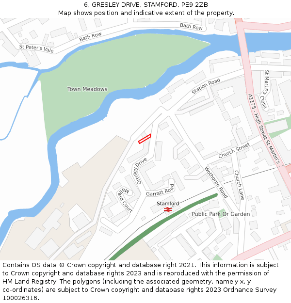 6, GRESLEY DRIVE, STAMFORD, PE9 2ZB: Location map and indicative extent of plot