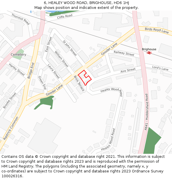 6, HEALEY WOOD ROAD, BRIGHOUSE, HD6 1HJ: Location map and indicative extent of plot