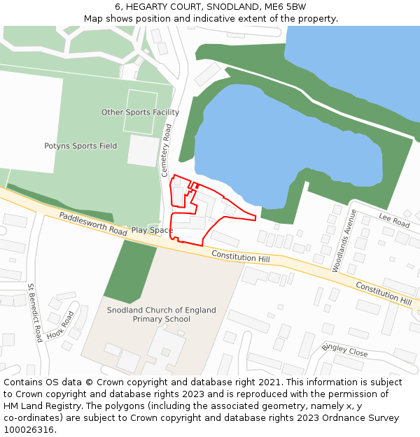 6, HEGARTY COURT, SNODLAND, ME6 5BW: Location map and indicative extent of plot