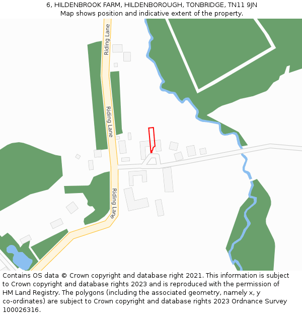 6, HILDENBROOK FARM, HILDENBOROUGH, TONBRIDGE, TN11 9JN: Location map and indicative extent of plot
