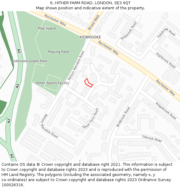 6, HITHER FARM ROAD, LONDON, SE3 9QT: Location map and indicative extent of plot