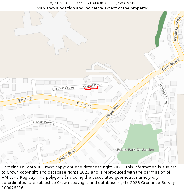 6, KESTREL DRIVE, MEXBOROUGH, S64 9SR: Location map and indicative extent of plot