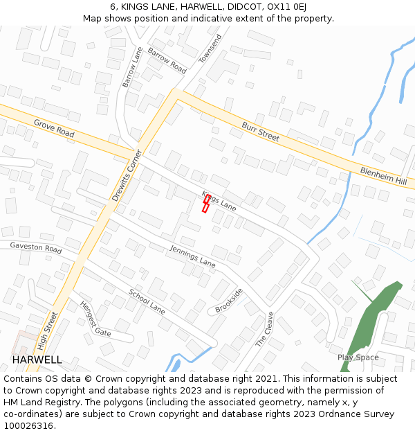 6, KINGS LANE, HARWELL, DIDCOT, OX11 0EJ: Location map and indicative extent of plot