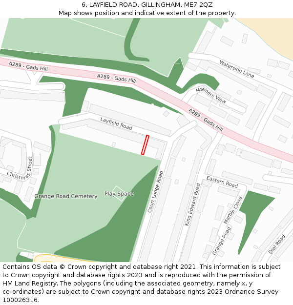 6, LAYFIELD ROAD, GILLINGHAM, ME7 2QZ: Location map and indicative extent of plot