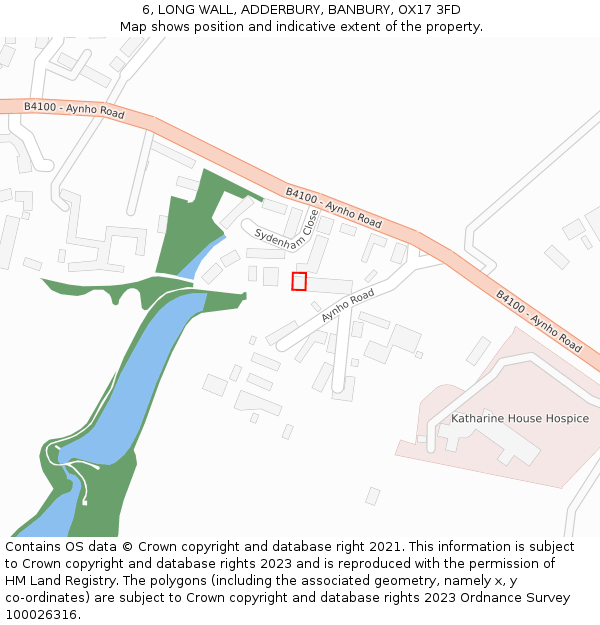 6, LONG WALL, ADDERBURY, BANBURY, OX17 3FD: Location map and indicative extent of plot