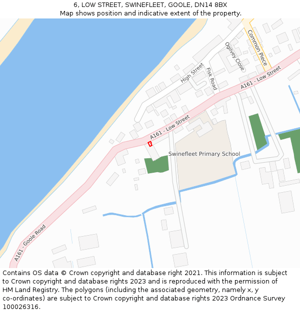 6, LOW STREET, SWINEFLEET, GOOLE, DN14 8BX: Location map and indicative extent of plot