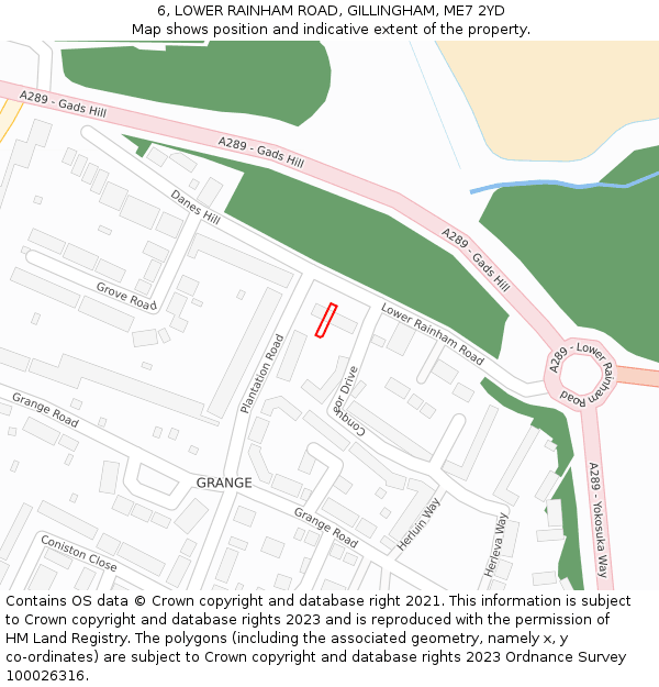 6, LOWER RAINHAM ROAD, GILLINGHAM, ME7 2YD: Location map and indicative extent of plot