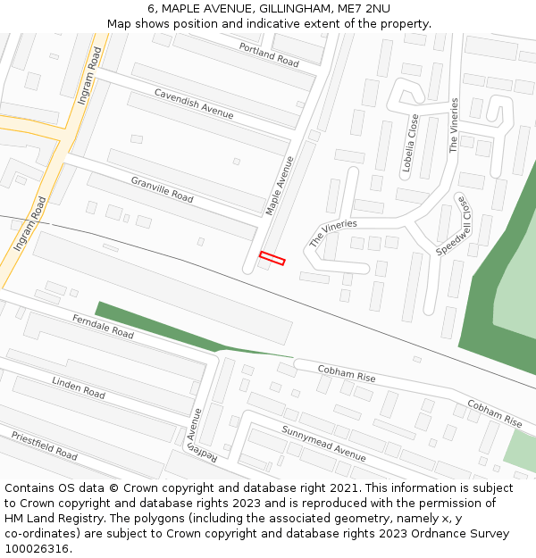 6, MAPLE AVENUE, GILLINGHAM, ME7 2NU: Location map and indicative extent of plot