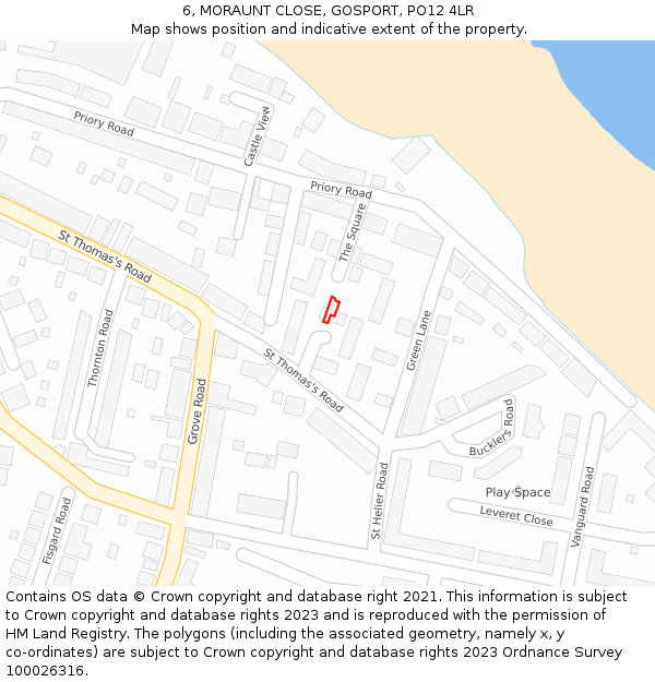 6, MORAUNT CLOSE, GOSPORT, PO12 4LR: Location map and indicative extent of plot