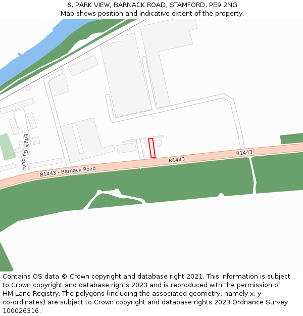 6, PARK VIEW, BARNACK ROAD, STAMFORD, PE9 2NG: Location map and indicative extent of plot