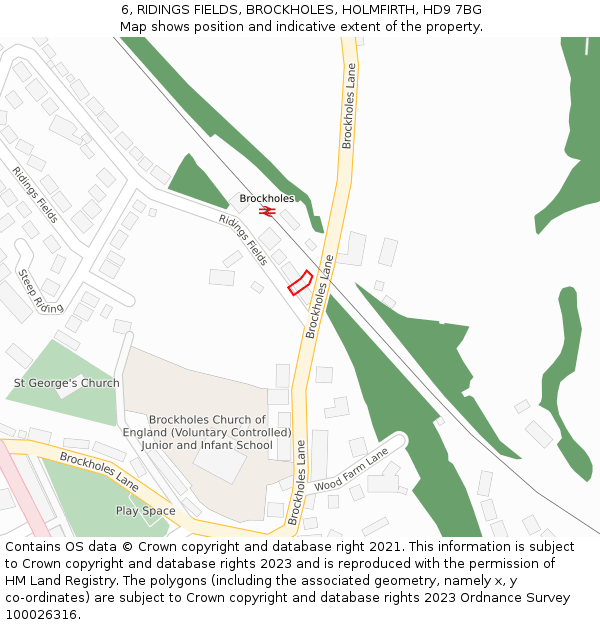 6, RIDINGS FIELDS, BROCKHOLES, HOLMFIRTH, HD9 7BG: Location map and indicative extent of plot