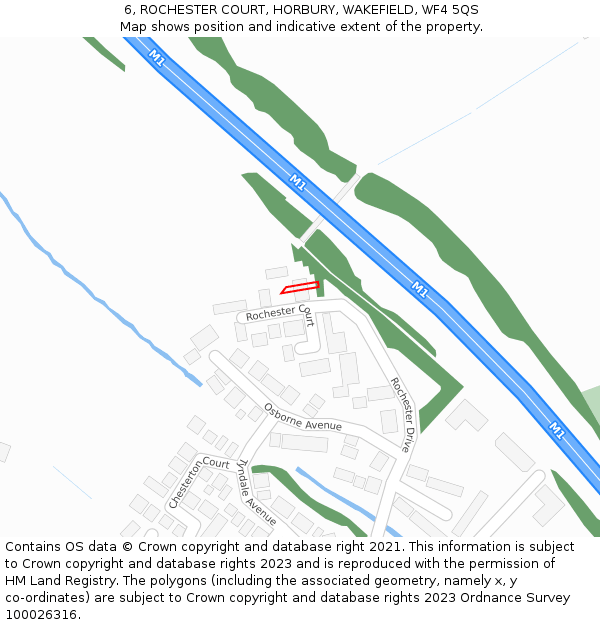 6, ROCHESTER COURT, HORBURY, WAKEFIELD, WF4 5QS: Location map and indicative extent of plot